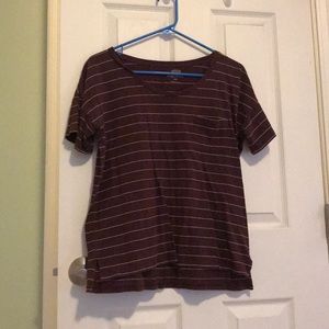 Maroon Striped Old Navy Pocket tee